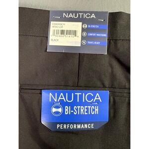 Nautica Men Performance Bi-Stretch Dress Pants Black 44x30 E000ANCH Travel Ready